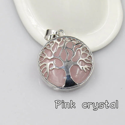 Tree Shape 925 Sterling Silver With Multi Color 12mm Gemstone Pendant Bezel Set Pendant Anniversary Gift's Women and girl Jewelry For Her