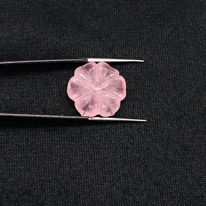 Handmade Carving Gemstone Flower Shape 20MM Rose Quartz Natural Carving Stone For Used Making Jewelry