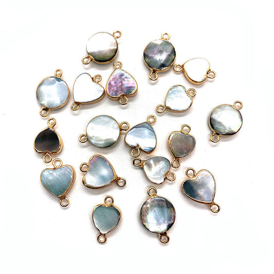 Trendy 2025 925 Sterling Silver Pendant Connector Jewelry 8To10mm Mother Of Pearl Gemstone Pendant Multi Shape Bezel Setting For Anniversary Gift's Women or Men Jewelry For Her