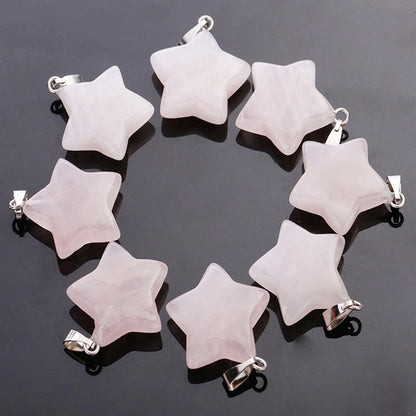 12mm Multiple Shaped Natural Rose Quartz Gemstone Pendant Handmade 925 Sterling Silver Drill Set For Anniversary Gift's Women or Men Jewelry For Her