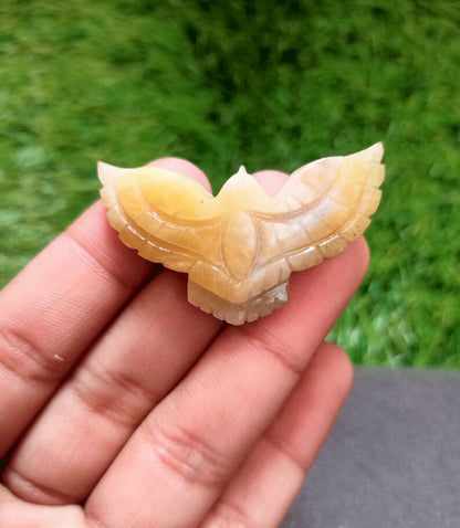 Awesome Handmade Carving Gemstone Eagle Shape 25To35MM Pink Chalcedony Natural Carving Stone For Used Making Jewelry
