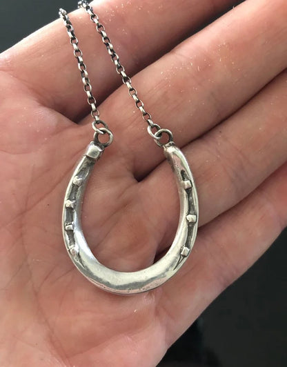 Handmade Brass Pendants Horseshoe Shape With Chain Necklace Pendant Size 15To20mm For Happy Birthday Gift Pendant