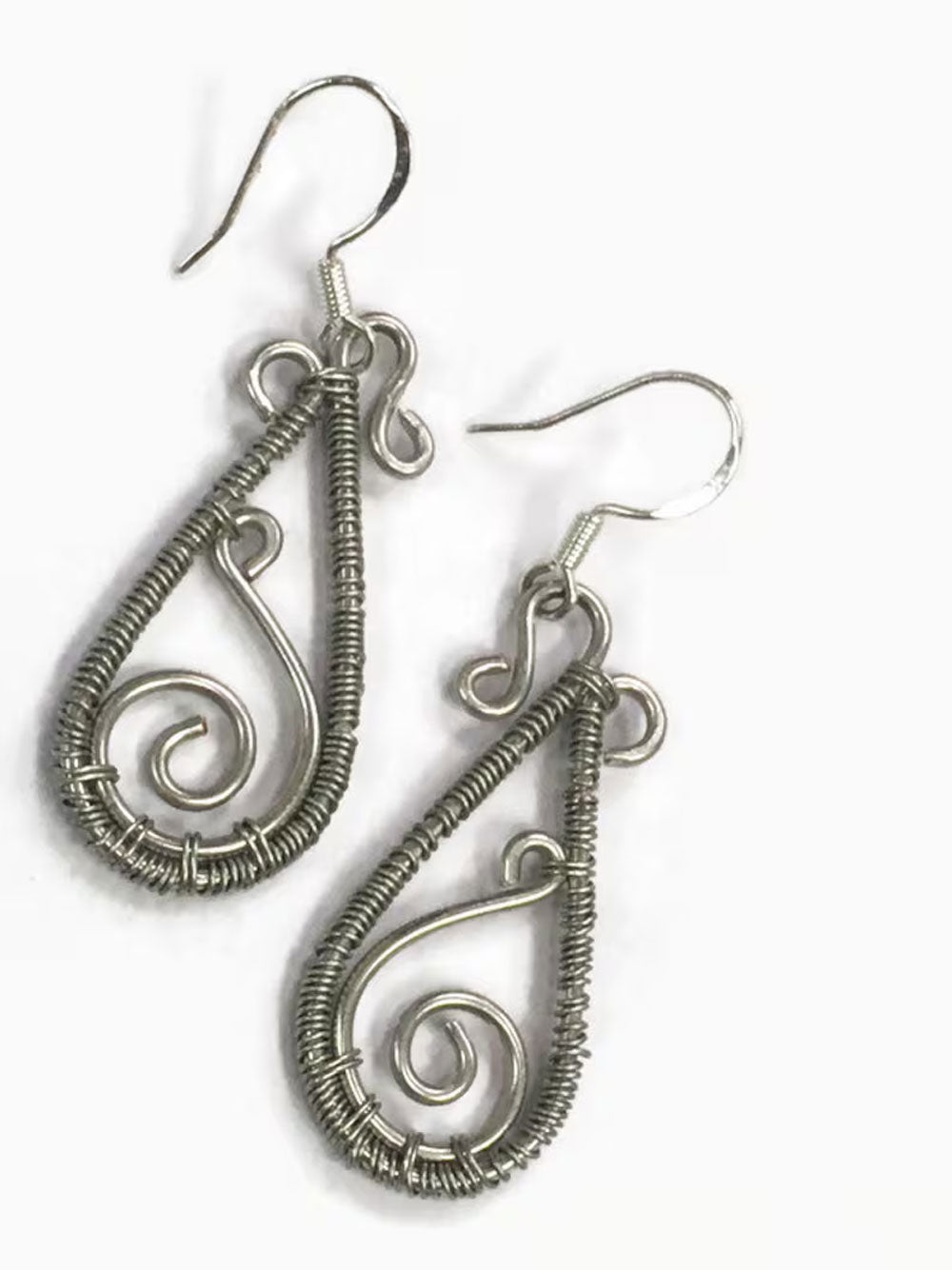 Handmade Metal Wire Wrapped Dangle Pair Earrings Earring Size 1.5-2.5 Inch Wire Wrapped Setting Earring Foe Women's Gift Jewelry