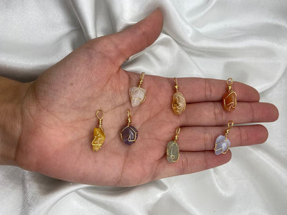 Tumble Pendant Multi Color Gemstone Wire Wrapped Setting Necklace With Chain Necklace 13To15MM Approx Sterling Silver Pendant Anniversary Gift's Women and girl Jewelry For Her