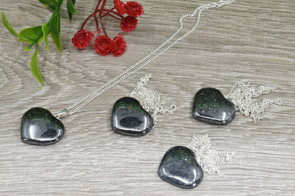 2025 Trendy Heart Shape 10mm Crafted By Hand 925 Sterling Silver Pendant With Chain Necklace Jewelry Hematite Gemstone Pendant Bezel Setting For Anniversary Gift's Women or Men Jewelry