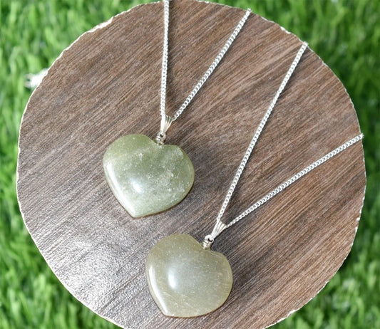 2025 Trendy Heart Shape 10mm Crafted By Hand 925 Sterling Silver Pendant With Chain Necklace Jewelry Green Fluorite Gemstone Pendant Bezel Setting For Anniversary Gift's Women or Men Jewelry