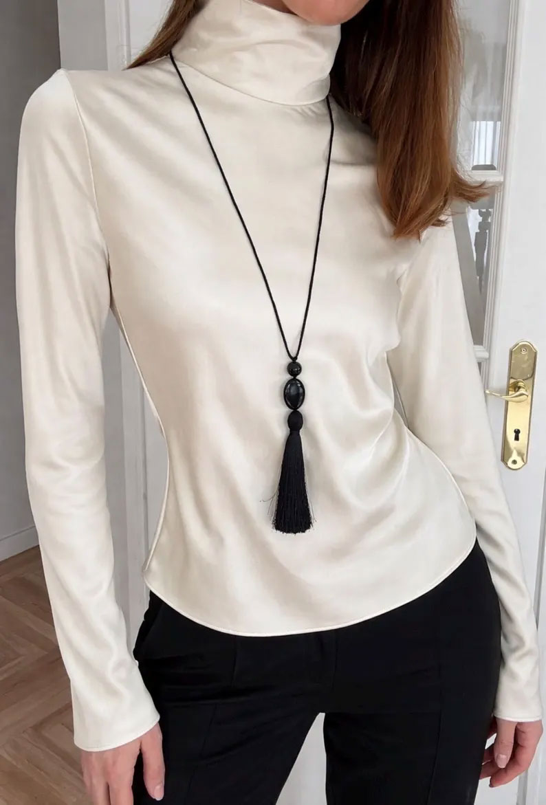 Black Tassel Necklace | Handmade Fashion Jewelry - Hari Om Creations