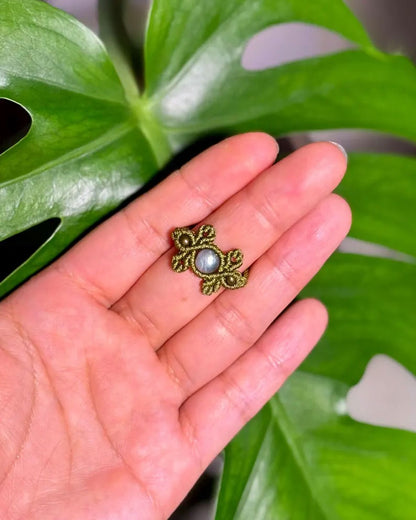 Green Macrame Labradorite Statement Ring | Hari Om Creations