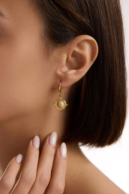 Vintage Style Gemstone Drop Earrings | Artisan Gold Jewelry