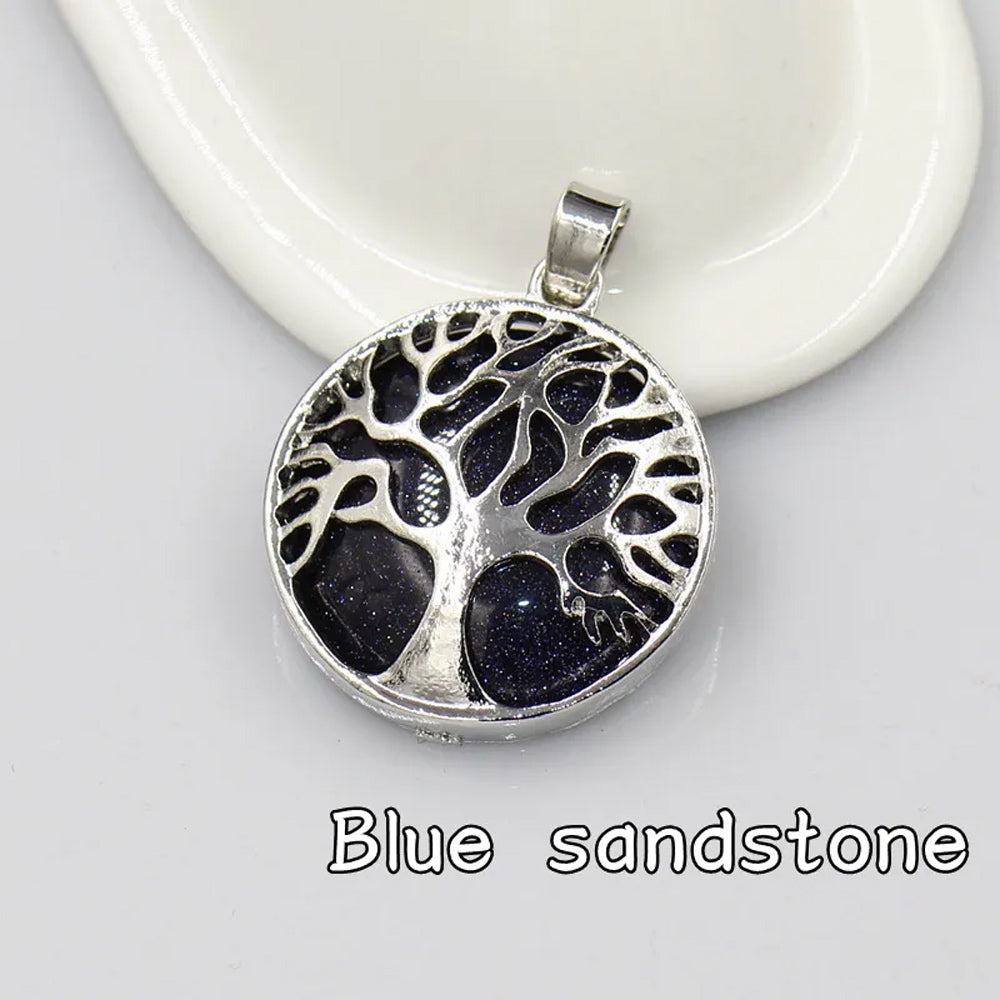Tree Shape 925 Sterling Silver With Multi Color 12mm Gemstone Pendant Bezel Set Pendant Anniversary Gift's Women and girl Jewelry For Her