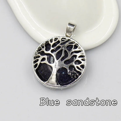 Tree Shape 925 Sterling Silver With Multi Color 12mm Gemstone Pendant Bezel Set Pendant Anniversary Gift's Women and girl Jewelry For Her