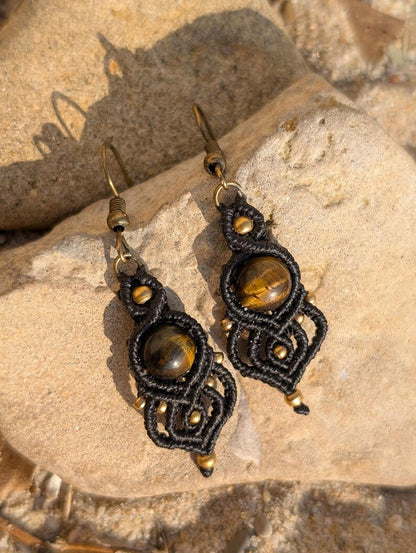 Amethyst Macrame Drop Earrings | Hari Om Creations