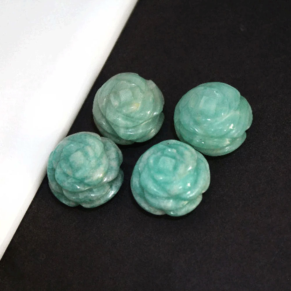 Handmade Carving Gemstone Lotus Flower Shape 15MM Rose Quartz Natural Carving Stone For Used Making Jewelry