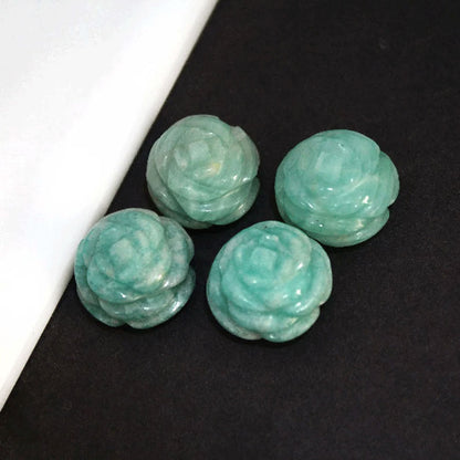 Handmade Carving Gemstone Lotus Flower Shape 15MM Rose Quartz Natural Carving Stone For Used Making Jewelry