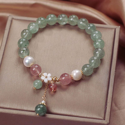 Handmade Brass 10MM Green Aventurine Bracelet | Hari Om Creations