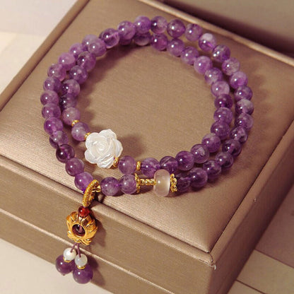 Handmade Brass 8MM Amethyst Hydro Bracelet | Hari Om Creations