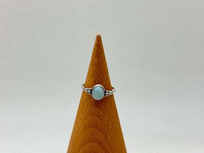 2025 Trendy Sterling Silver Rings 9X11MM Oval Shaped Larimar Gemstone Bezel Setting For Anniversary Gift Women or Men Jewelry For Her