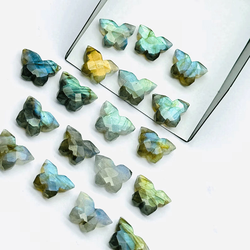 Handmade Carving Gemstone Eagle Shape 15MM Labradorite Natural Carving Stone For Used Making Jewelry