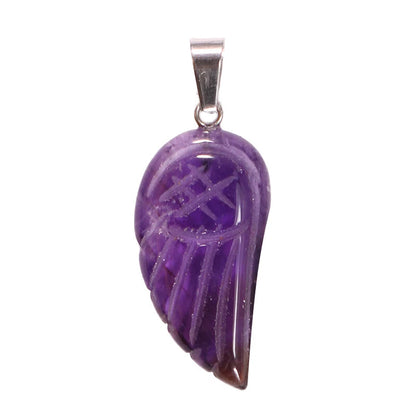 12mm Wing Shape Multiple Color Natural Gemstone Pendant Handmade 925 Sterling Silver Drill Set For Anniversary Gift's Women or Men Jewelry For Her