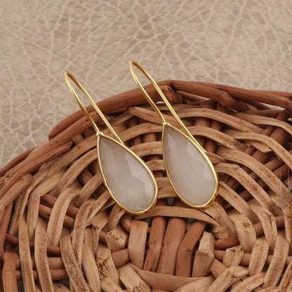 6X9MM Aquamarine Faceted Gemstone Pear Shape Dangle Pair Earring Handmade Sterling Silver Earring For Women Girl Jewelry