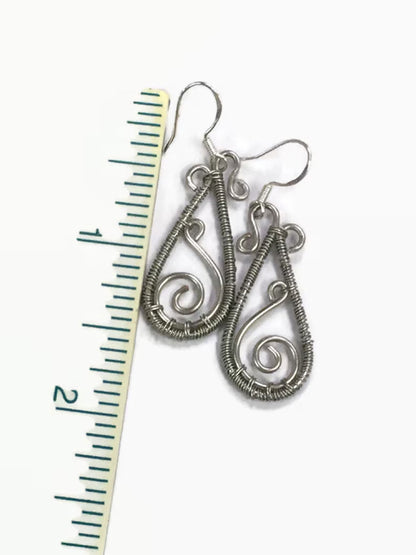 Handmade Metal Wire Wrapped Dangle Pair Earrings Earring Size 1.5-2.5 Inch Wire Wrapped Setting Earring Foe Women's Gift Jewelry