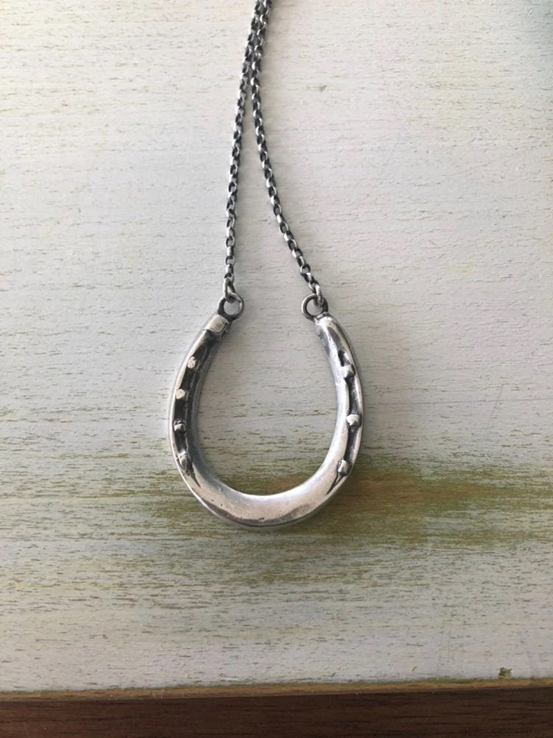 Handmade Brass Pendants Horseshoe Shape With Chain Necklace Pendant Size 15To20mm For Happy Birthday Gift Pendant