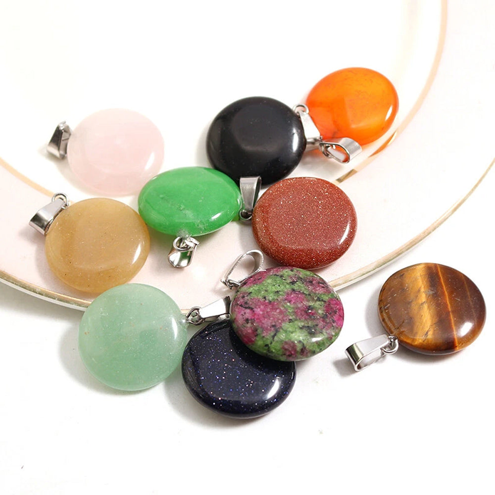 Roun Shape Pendant 9X12mm Multi Color Gems Pendant 925 Sterling Silver Pendant Drilled Set Anniversary Gift's Women and girl Jewelry For Her (Copy)