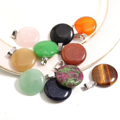 Roun Shape Pendant 9X12mm Multi Color Gems Pendant 925 Sterling Silver Pendant Drilled Set Anniversary Gift's Women and girl Jewelry For Her (Copy)
