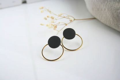 Speckled White Stone Hoop Earrings | Minimalist Gold Jewelry