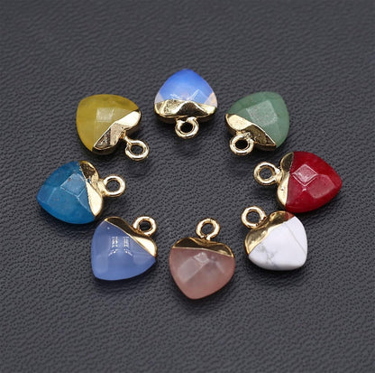 2025 8mm Heart Shape Crafted By Hand 925 Sterling Silver Pendant Multi Color Gemstone Pendant Bezel Setting For Anniversary Gift's Women or Men Jewelry