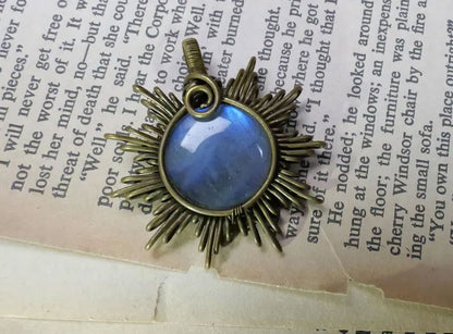 Handmade Brass Wire Wrapped Pendant Pear Shape 15MM Moonstone Pendant For Anniversary Gift for Wife Jewelry