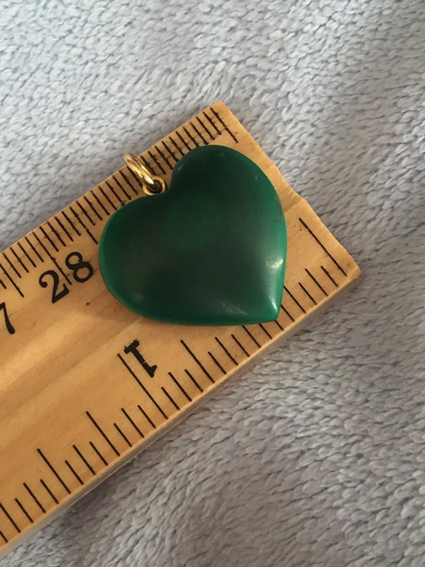20MM Heart Shape Pendant Malachite Gemstone Pendant 925 Sterling Silver Drilled Set  Anniversary Gift's Women and girl Jewelry For Her