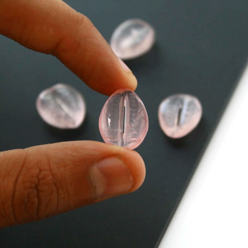 Handmade Carving Gemstone Cowrie Shape 12X15MM Rose Quartz Natural Carving Stone For Used Making Jewelry
