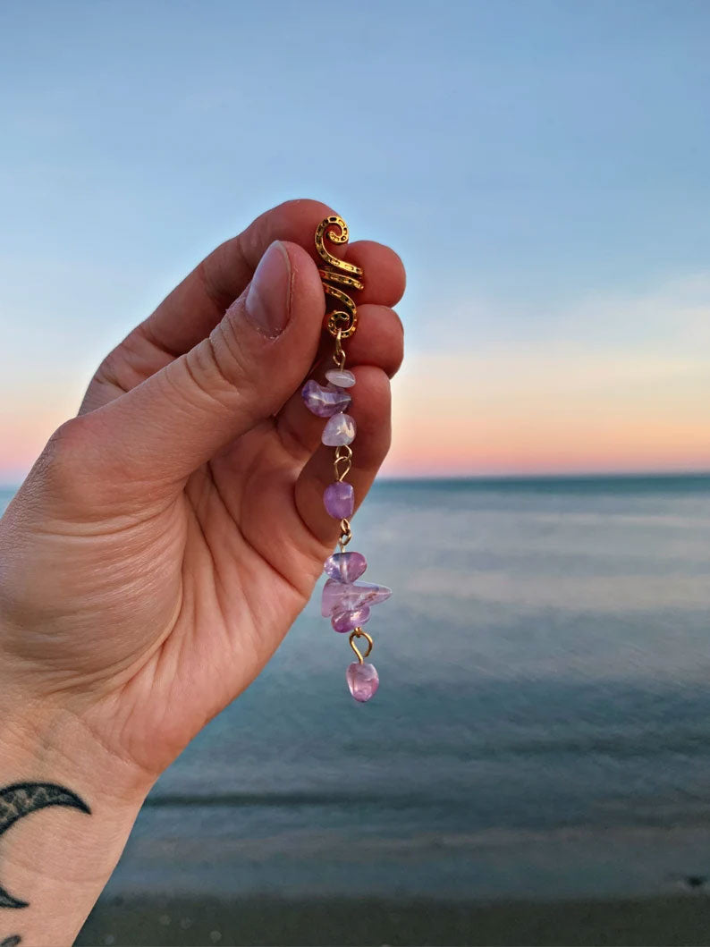 Raw Crystal Beads Hair Jewelry – Fashion Stone Accessory