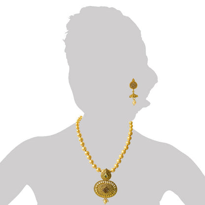 Fashion Jewelry Set Golden Color Necklace, Earring.