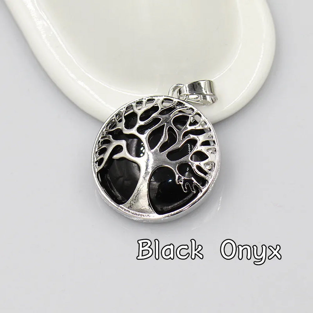 Tree Shape 925 Sterling Silver With Multi Color 12mm Gemstone Pendant Bezel Set Pendant Anniversary Gift's Women and girl Jewelry For Her