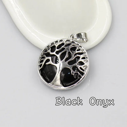 Tree Shape 925 Sterling Silver With Multi Color 12mm Gemstone Pendant Bezel Set Pendant Anniversary Gift's Women and girl Jewelry For Her