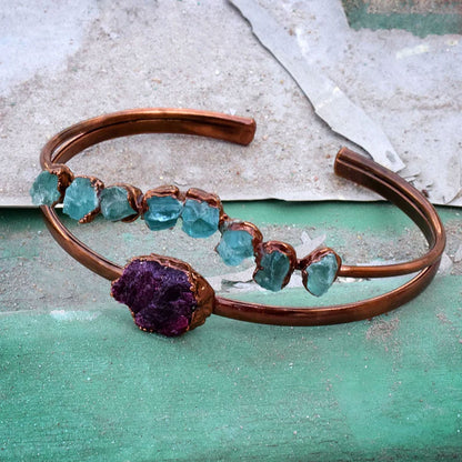 Adjustable Handmade Wire Wrapped Brass Bangle Size 15To20MM Raw Shape Heated Ruby Bezel Set Ring For Happy Birthday Gift For Women