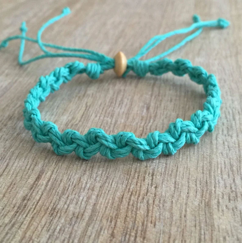 Macrame Anklet with Brass Beads | Hari Om Creations
