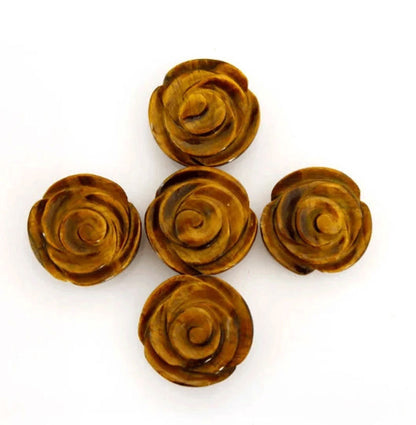 Handmade Carving Gemstone Lotus Flower Shape 15MM Rose Quartz Natural Carving Stone For Used Making Jewelry