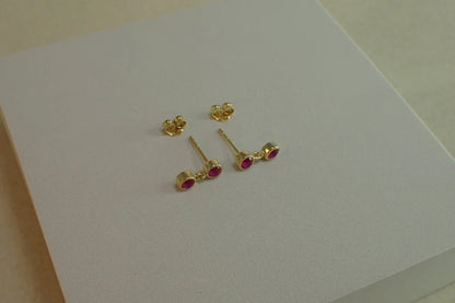 8MM Red Onyx Cut Gemstone Round Shape Stud Pair Earring Handmade Sterling Silver Earring For Women Girl Jewelry