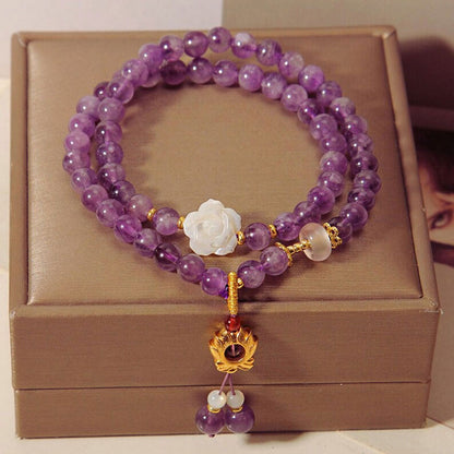 Handmade Brass 8MM Amethyst Hydro Bracelet | Hari Om Creations