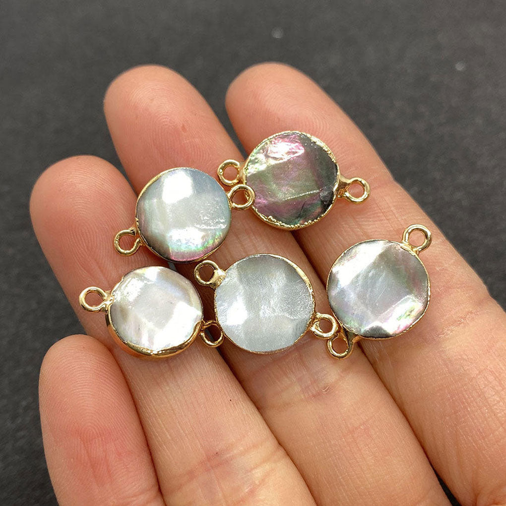 Trendy 2025 925 Sterling Silver Pendant Connector Jewelry 8To10mm Mother Of Pearl Gemstone Pendant Multi Shape Bezel Setting For Anniversary Gift's Women or Men Jewelry For Her