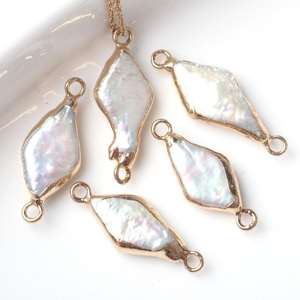 Trendy 2025 Kite Shape 8mm Crafted By Hand 925 Sterling Silver Pendant Jewelry White Pearl Gemstone Pendant Bezel Setting For Anniversary Gift's Women or Men Jewelry For Her