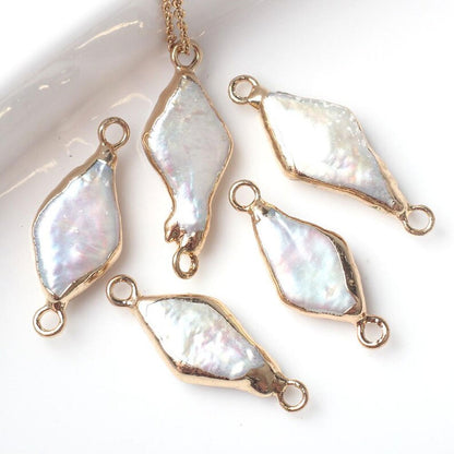 Trendy 2025 Kite Shape 8mm Crafted By Hand 925 Sterling Silver Pendant Jewelry White Pearl Gemstone Pendant Bezel Setting For Anniversary Gift's Women or Men Jewelry For Her