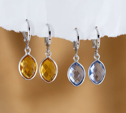 5X10MM Mix Cut Gemstone Marquise Shape Dangle Pair Earring Handmade Sterling Silver Earring For Women Girl Jewelry