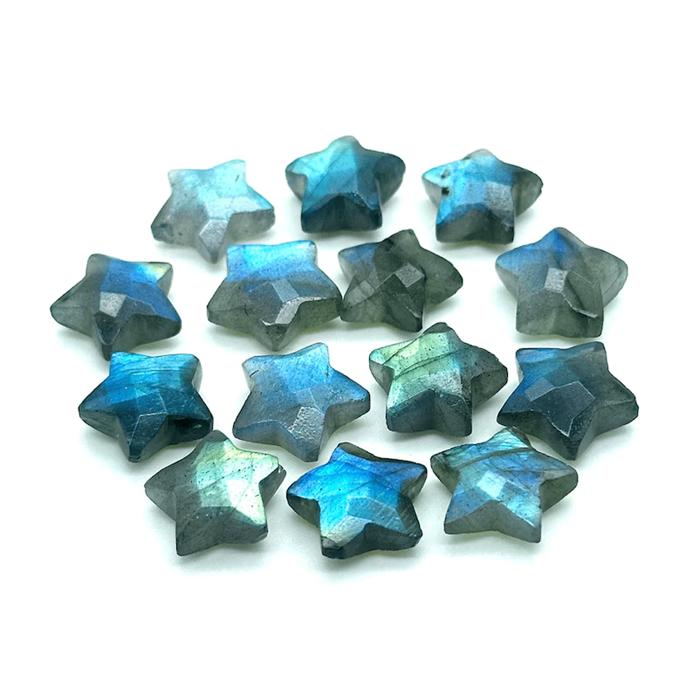 Handmade Carving Gemstone Star Shape 12MM Labradorite Natural Carving Stone For Used Making Jewelry