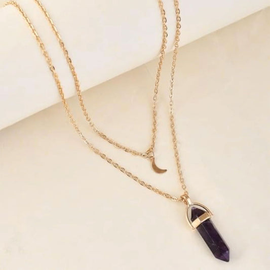 Trendy 2025 Double Pointed Pencil Shape 22mm Crafted By Hand 925 Sterling Silver Pendant With Chain Jewelry Amethyst Lace Agate Gemstone Pendant Bezel Setting For Anniversary Gift's Women or Men Jewelry For Her