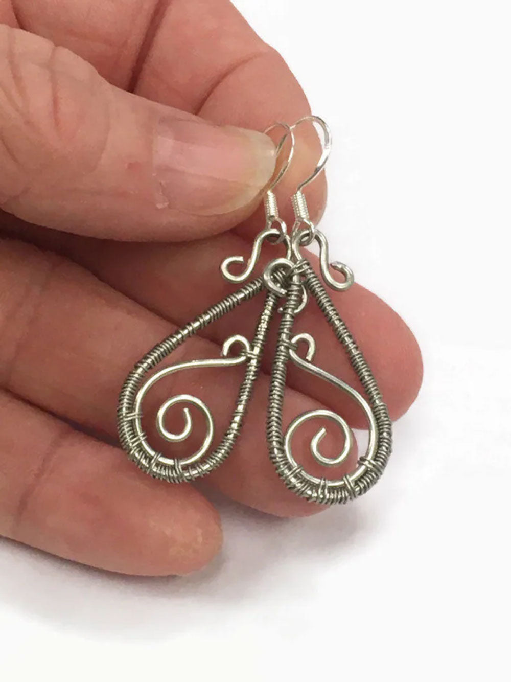 Handmade Metal Wire Wrapped Dangle Pair Earrings Earring Size 1.5-2.5 Inch Wire Wrapped Setting Earring Foe Women's Gift Jewelry