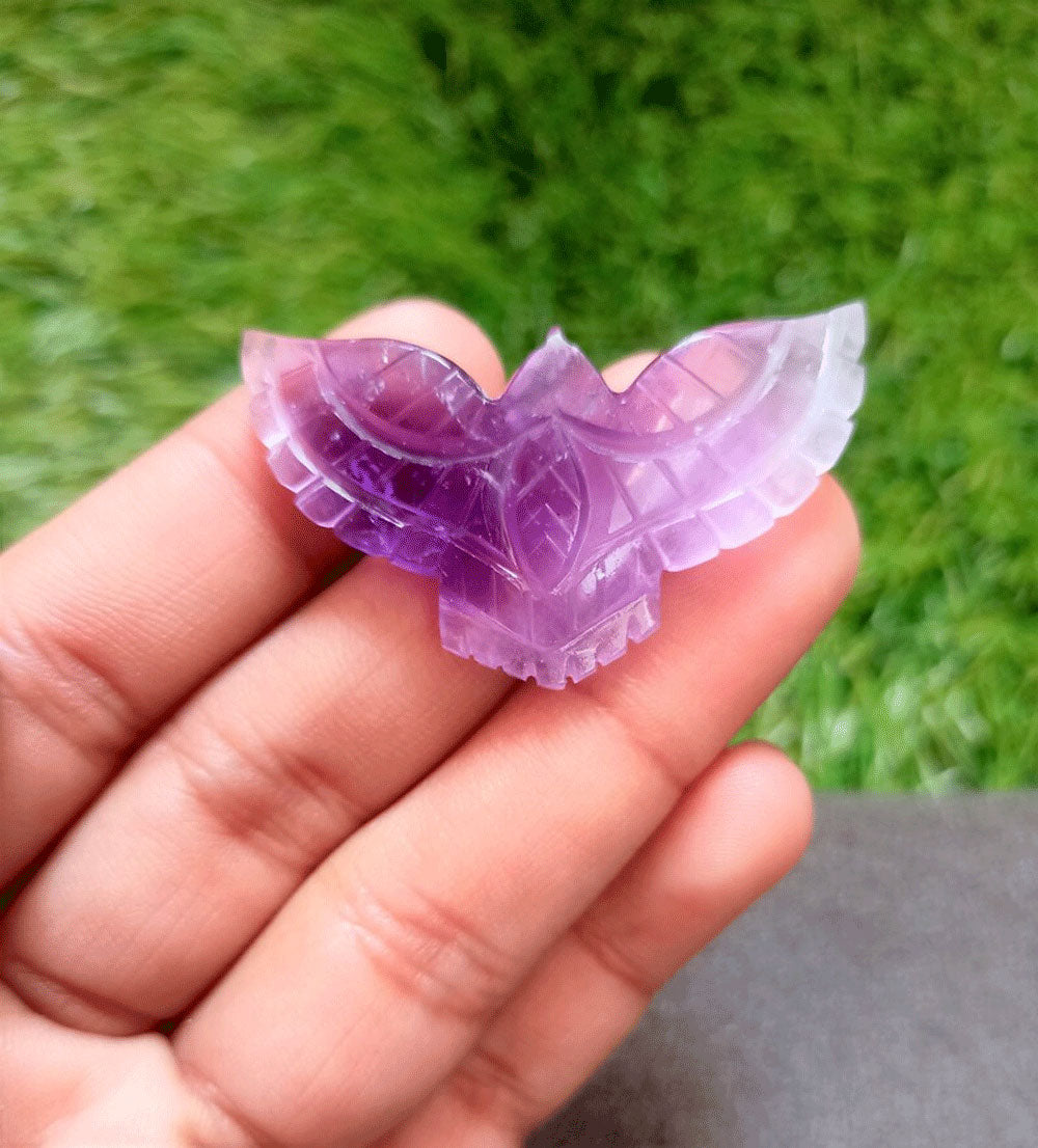 Awesome Handmade Carving Gemstone Eagle Shape 25To35MM Pink Chalcedony Natural Carving Stone For Used Making Jewelry